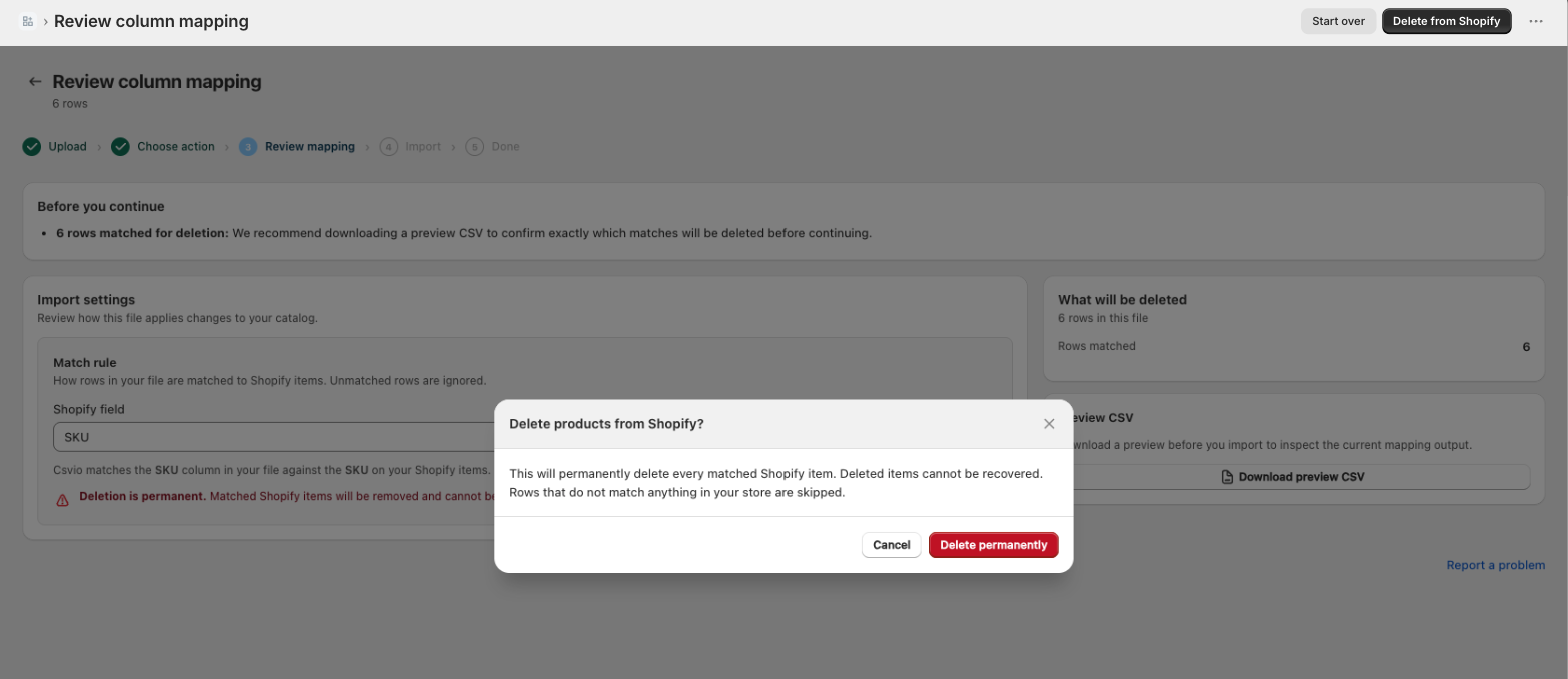 The final delete confirmation dialog